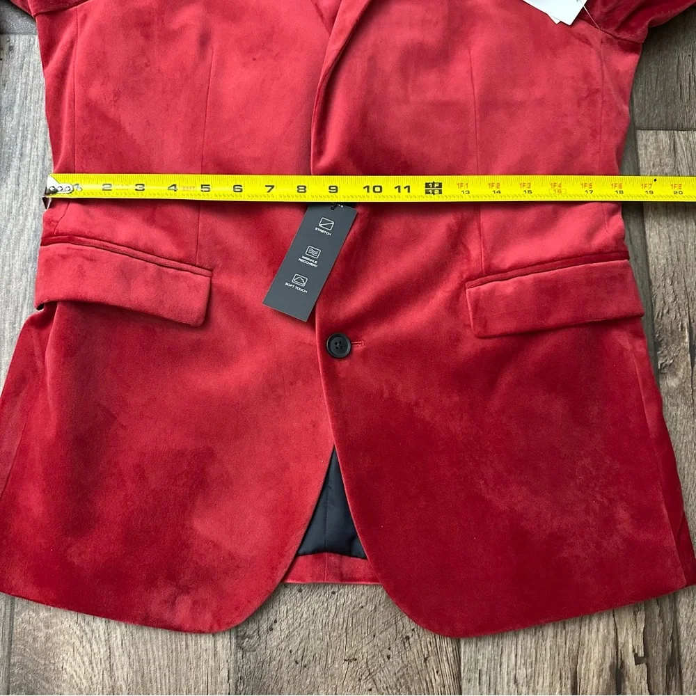 J Ferrar Velvet Sports Coat Evening Blazer Mens Size 40 Long Red